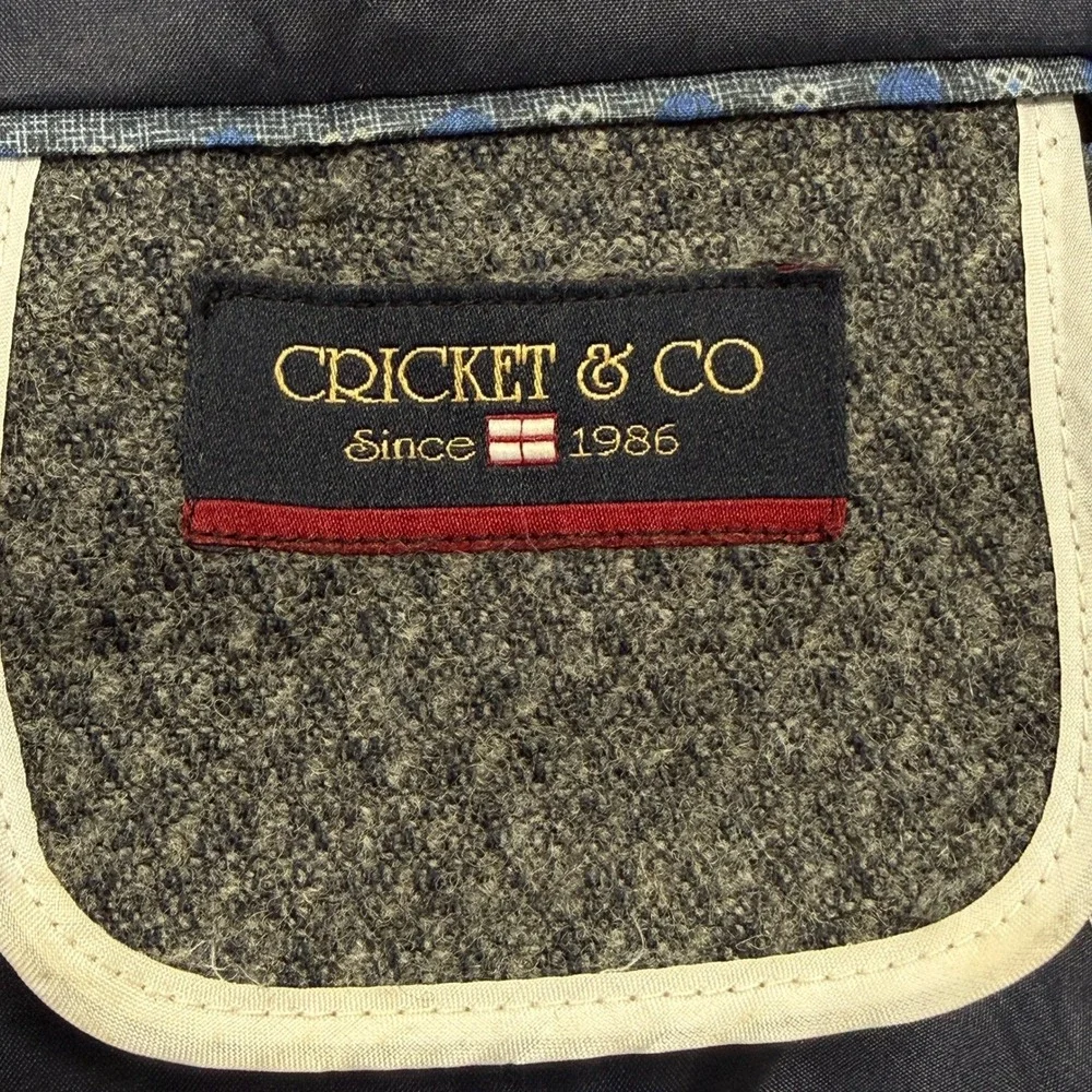 Cricket & Co Gray Wool Blend Textured Blazer Jacket Mens 56 46 US Lord